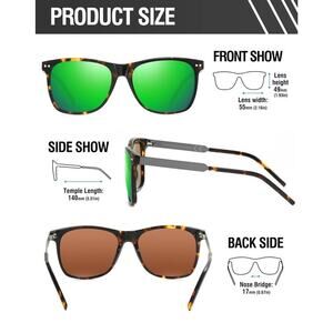 DUCO 2143 Retro Square Polarized Sunglasses UV400 Acetate Frame Unisex